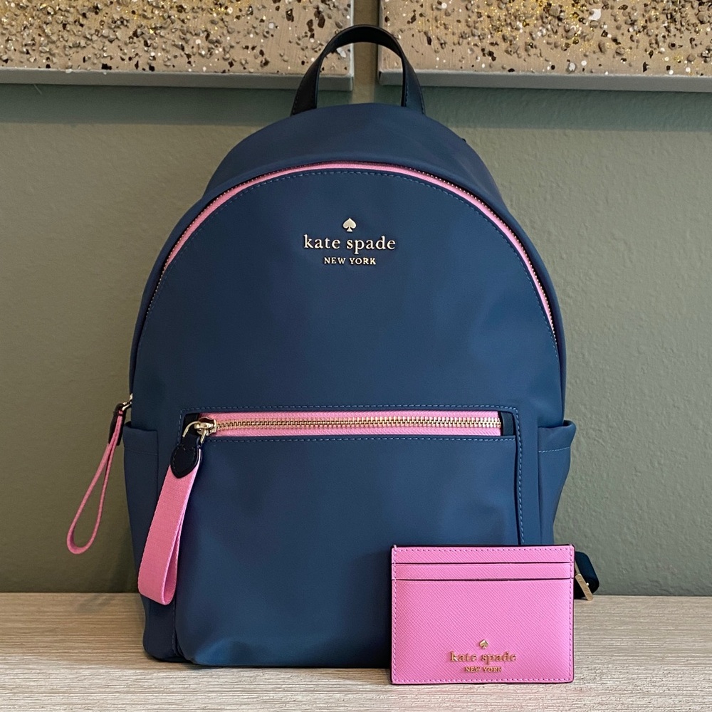 Like new Kate Spade Nylon Backpack and matching Card Holder